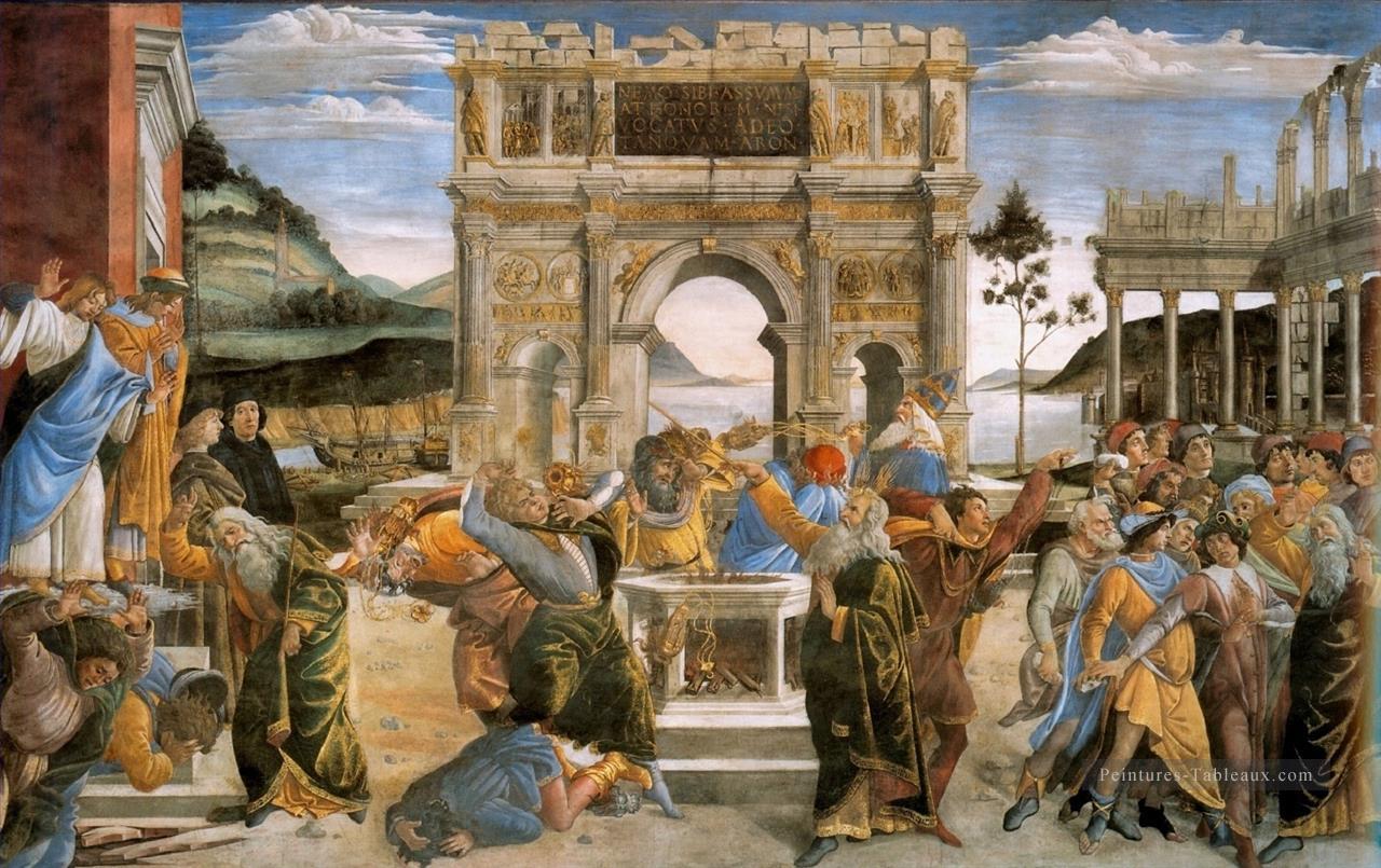 La punition de Korah Sandro Botticelli Peintures à l'huile